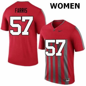 NCAA Ohio State Buckeyes Women's #57 Chase Farris Throwback Nike Football College Jersey OFI0845CH